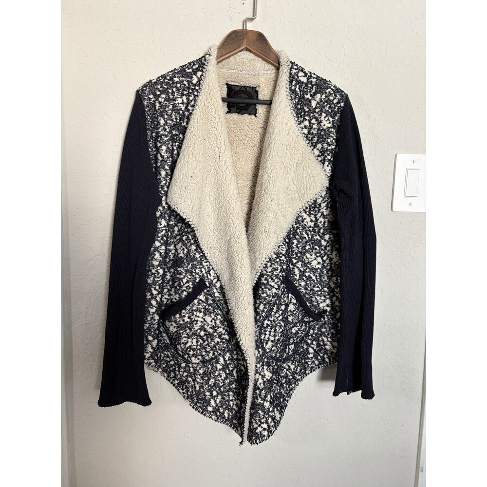 Johnny Was Biya Kamillah Sherpa Lined Jacket Womens Sz Large Open Front Pls Read